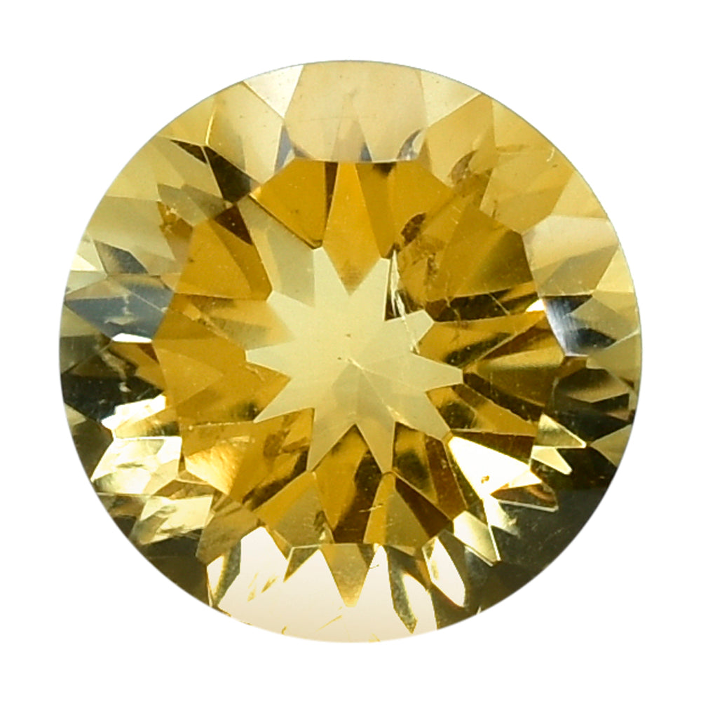 CITRINE (GOLDEN) CONCAVE CUT ROUND (DES#45) (C-2) 9MM 2.60 Cts.