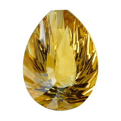CITRINE (GOLDEN) CONCAVE BRIOLETTE PEAR (DES#14) (HALF DRILL) (C-1) 16X12MM 8.26 Cts.