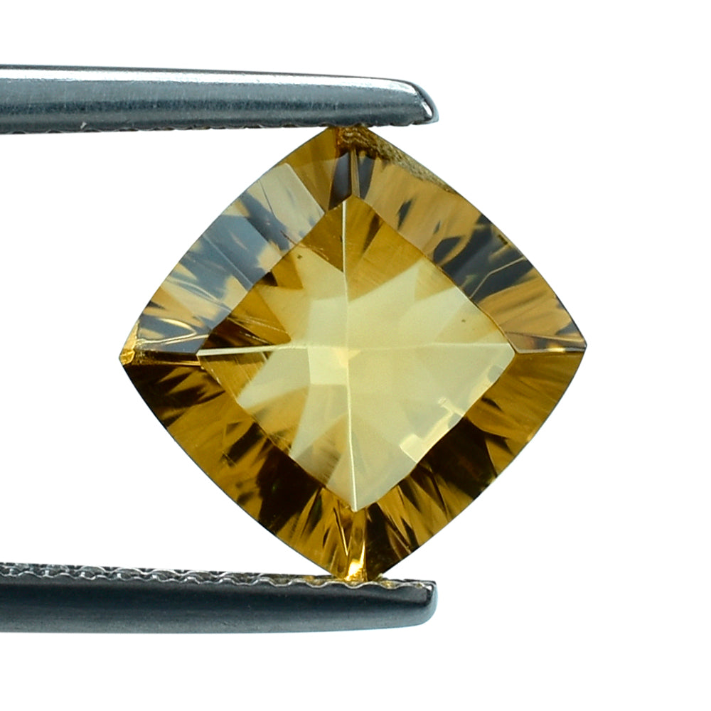 CITRINE (GOLDEN) CONCAVE CUT CUSHION (DES#71) (C-2) 9MM 2.65 Cts.