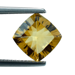 CITRINE (GOLDEN) CONCAVE CUT CUSHION (DES#71) (C-2) 9MM 2.65 Cts.