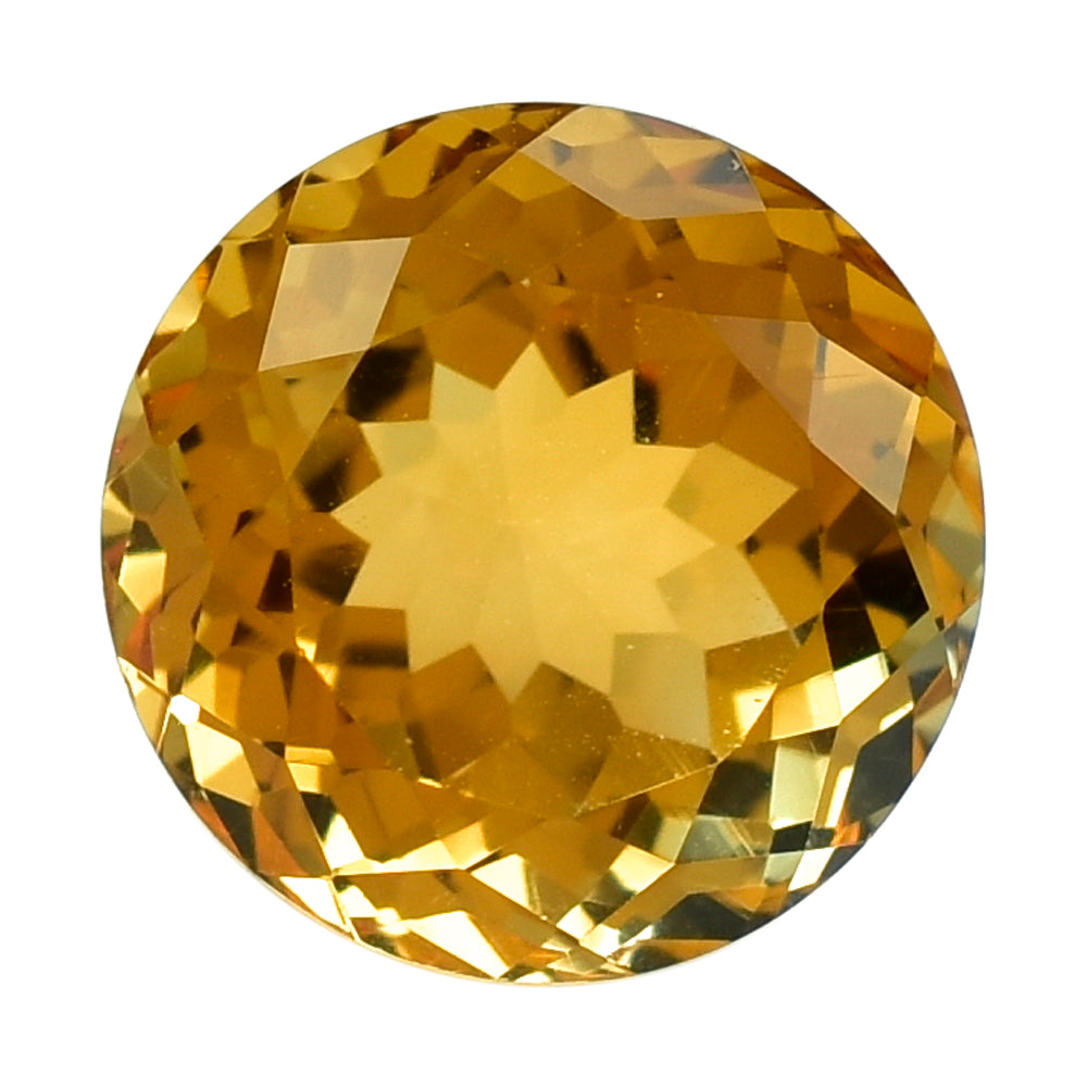 CITRINE (GOLDEN) PORTUGUESE CUT ROUND (DES#34) (C-1) 10MM 4.95 Cts.