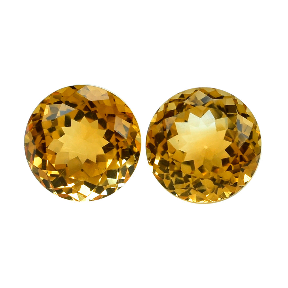 CITRINE (GOLDEN) PORTUGUESE CUT ROUND (DES#34) (C-1) 10MM 4.95 Cts.