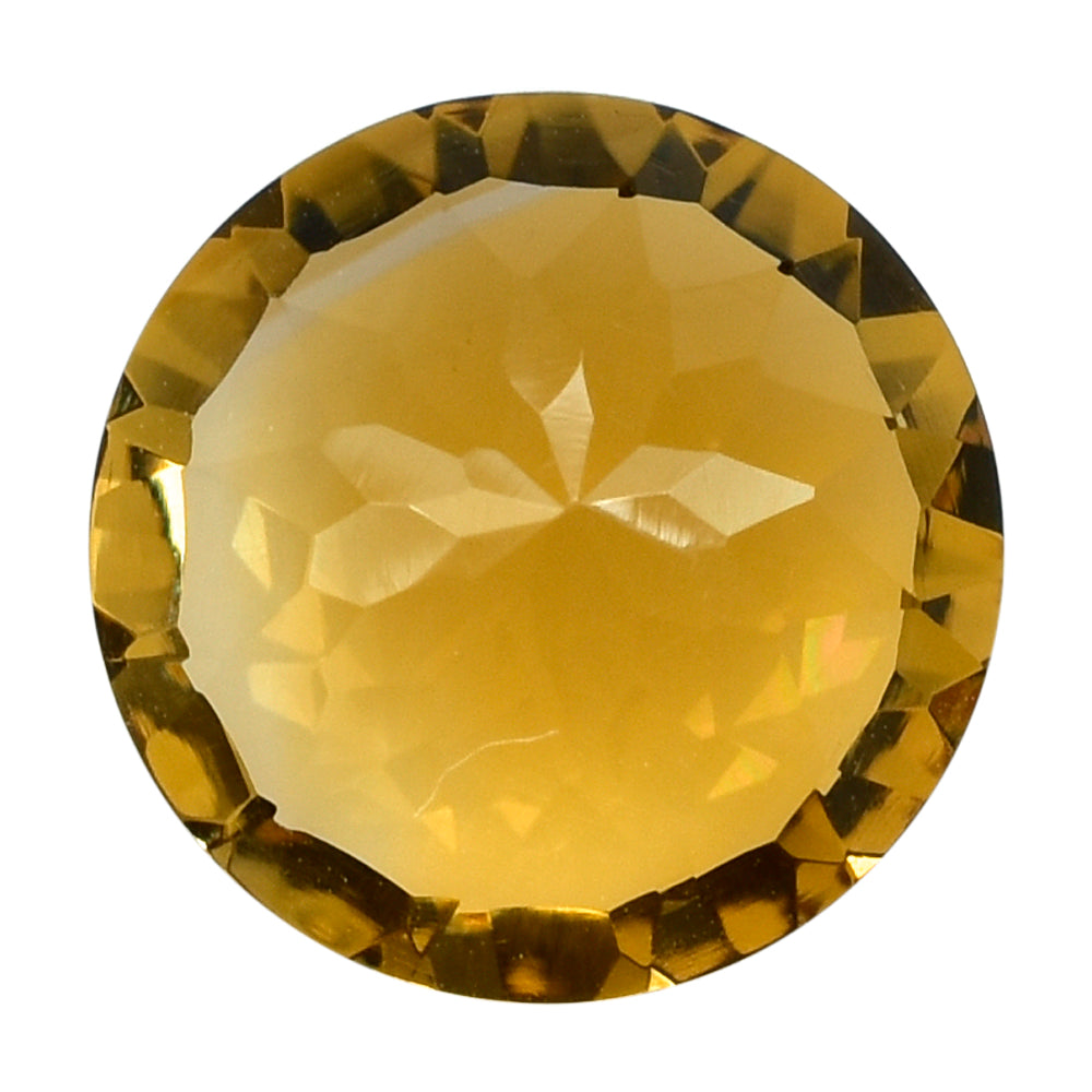 CITRINE (GOLDEN) CONCAVE CUT ROUND (DES#45) (C-1) 10MM 3.20 Cts.