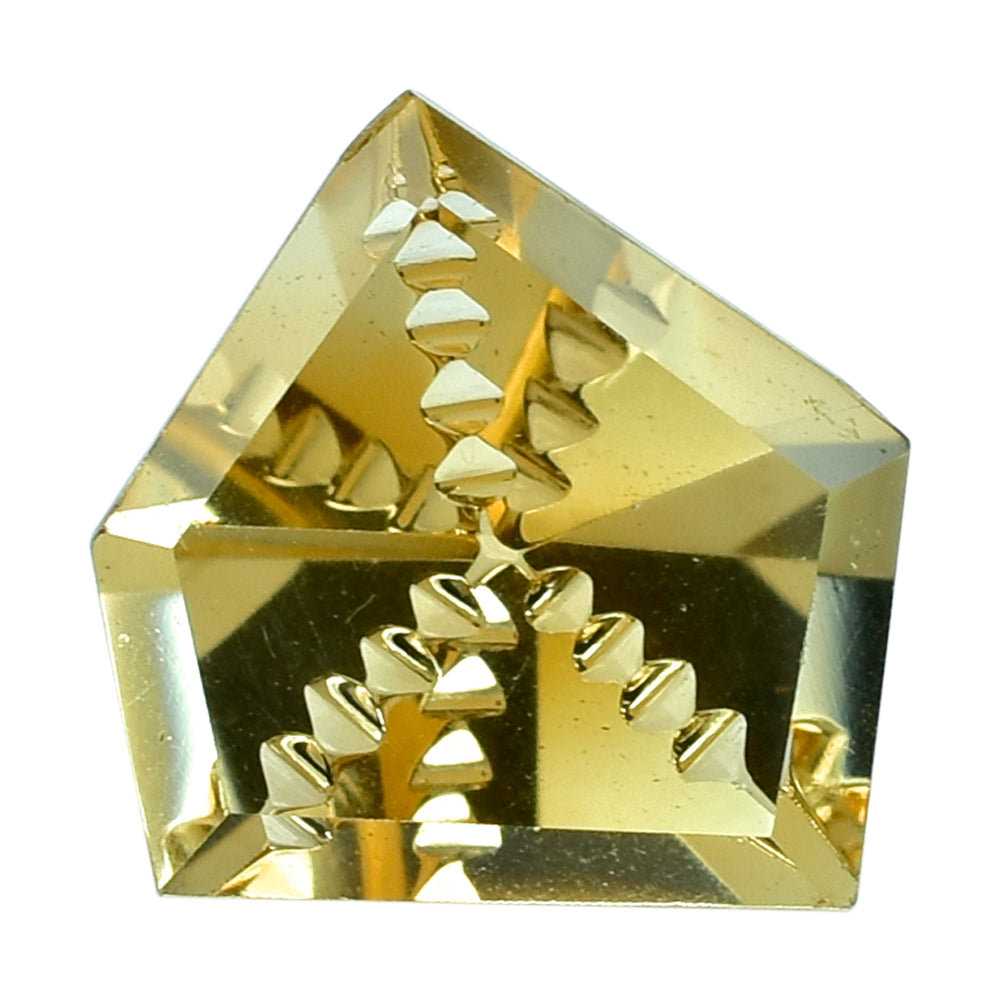 CITRINE (GOLDEN) ZIP CUT PENTAGON (DES#98) (C-3) 12MM 4.55 Cts.