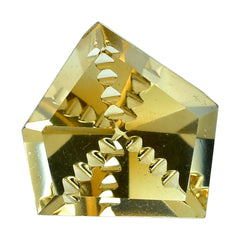 CITRINE (GOLDEN) ZIP CUT PENTAGON (DES#98) (C-3) 12MM 4.55 Cts.