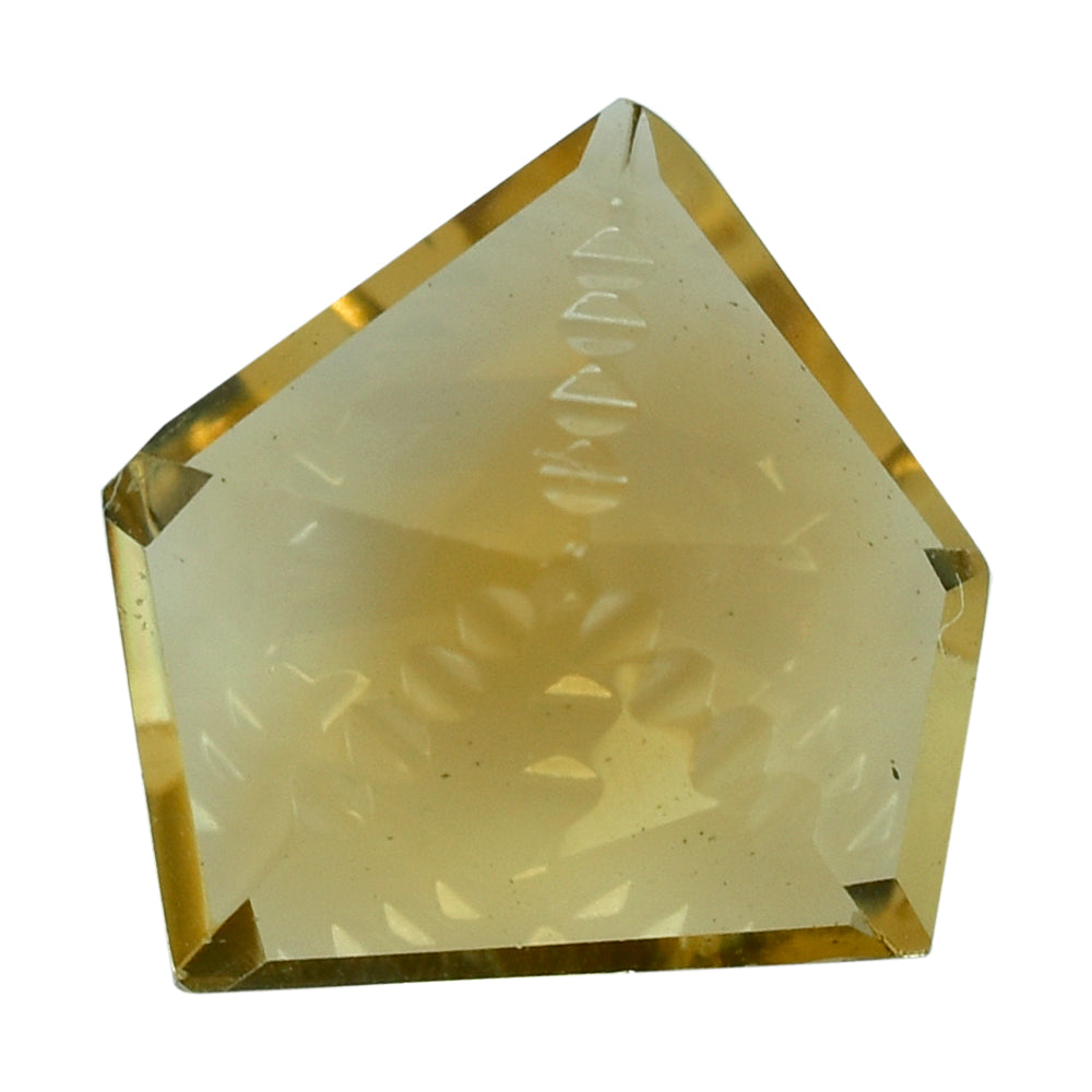 CITRINE (GOLDEN) ZIP CUT PENTAGON (DES#98) (C-3) 12MM 4.55 Cts.