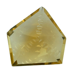 CITRINE (GOLDEN) ZIP CUT PENTAGON (DES#98) (C-3) 12MM 4.55 Cts.