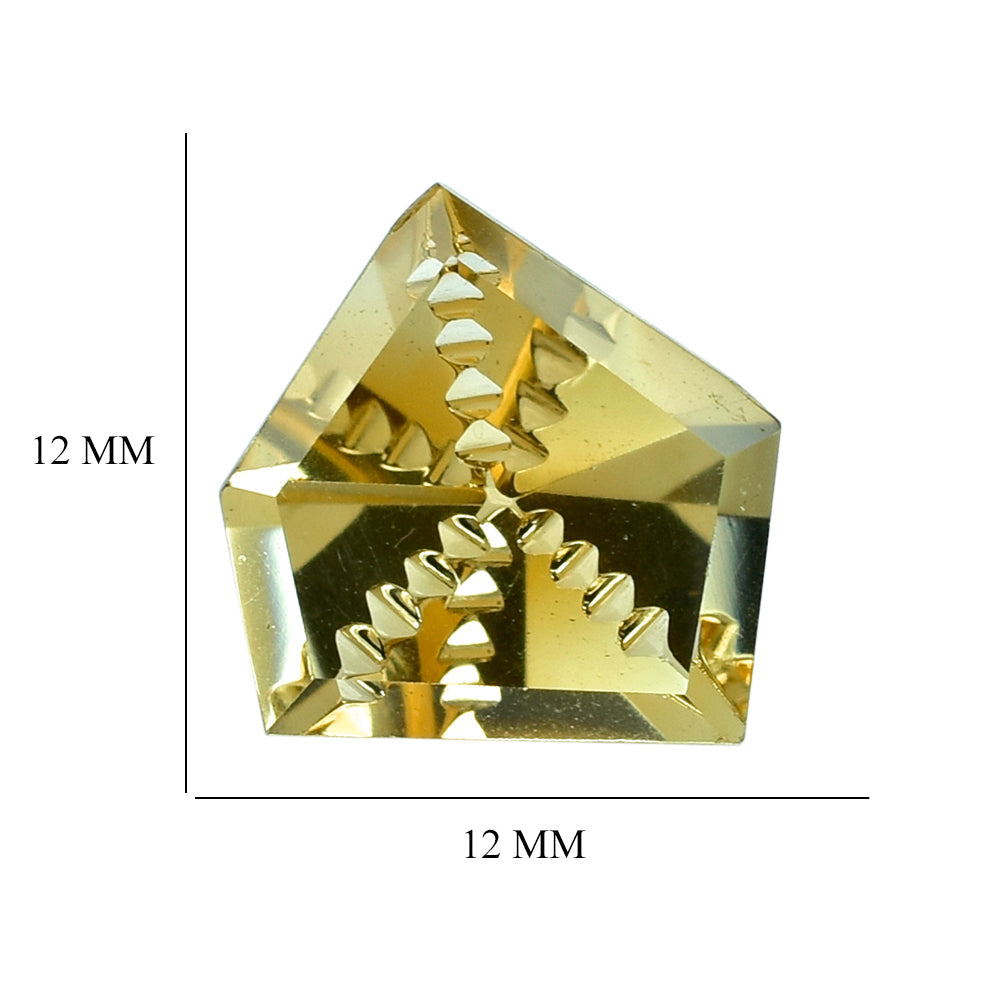 CITRINE (GOLDEN) ZIP CUT PENTAGON (DES#98) (C-3) 12MM 4.55 Cts.