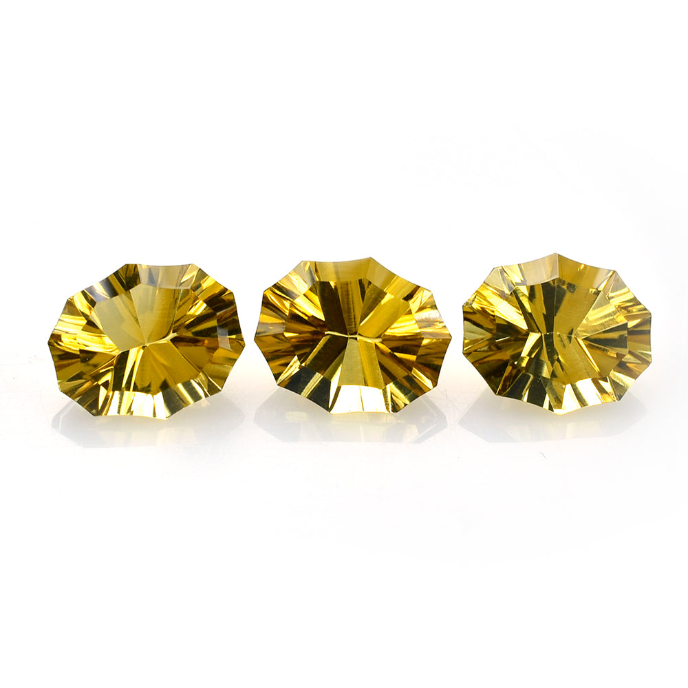 CITRINE (GOLDEN) CONCAVE NINETY CUT OVAL (C-2) 11X9MM 2.92 Cts.