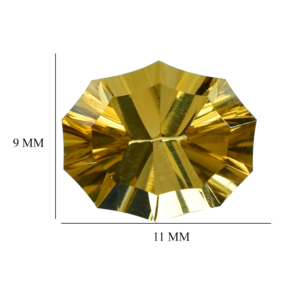CITRINE (GOLDEN) CONCAVE NINETY CUT OVAL (C-2) 11X9MM 2.92 Cts.