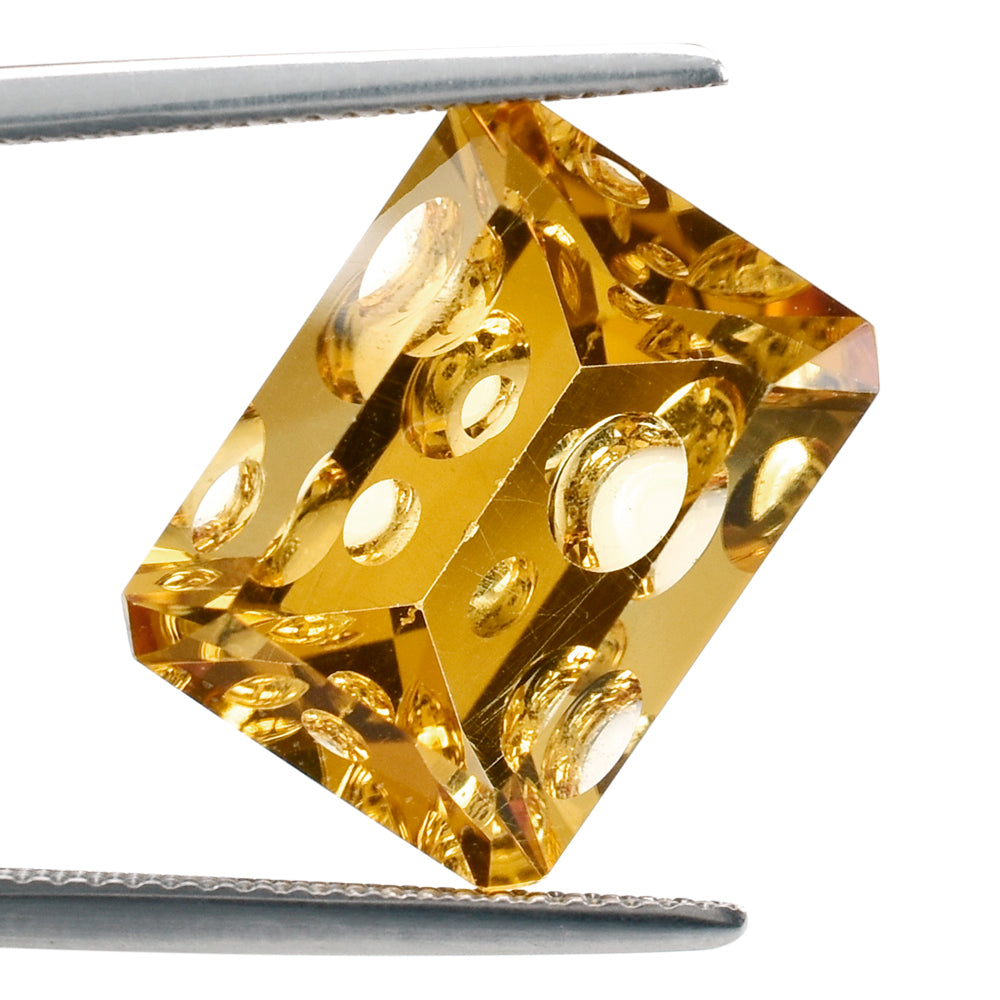 CITRINE (GOLDEN) SUPER BUBBLE OCTAGON (DES#116) (C-1) 16X12MM 9.50 Cts.