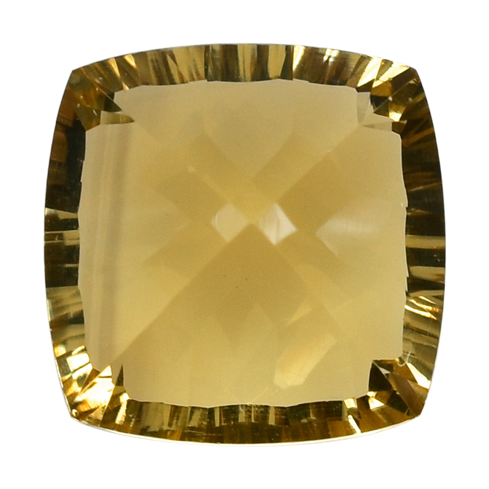 CITRINE (GOLDEN) CONCAVE CUT CUSHION (DES#71) (C-2) 10MM 4.10 Cts.
