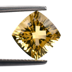 CITRINE (GOLDEN) CONCAVE CUT CUSHION (DES#71) (C-2) 10MM 4.10 Cts.