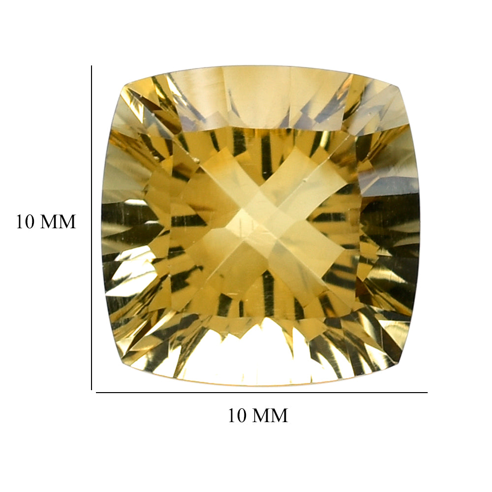 CITRINE (GOLDEN) CONCAVE CUT CUSHION (DES#71) (C-2) 10MM 4.10 Cts.