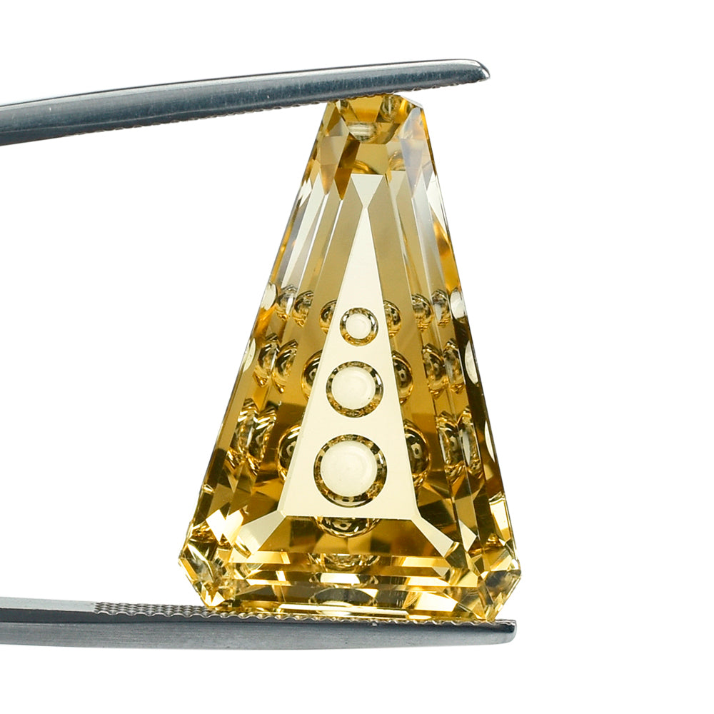 CITRINE (GOLDEN) SUPER BUBBLE TRAPEZOID (DES#120) (C-2) 24X16MM 20.60 Cts.