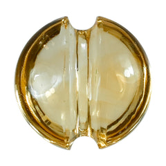 CITRINE (GOLDEN) LENTIL ROUND WITH CARVED BELT (DES#25) (C-2) 9MM 2.07 Cts.