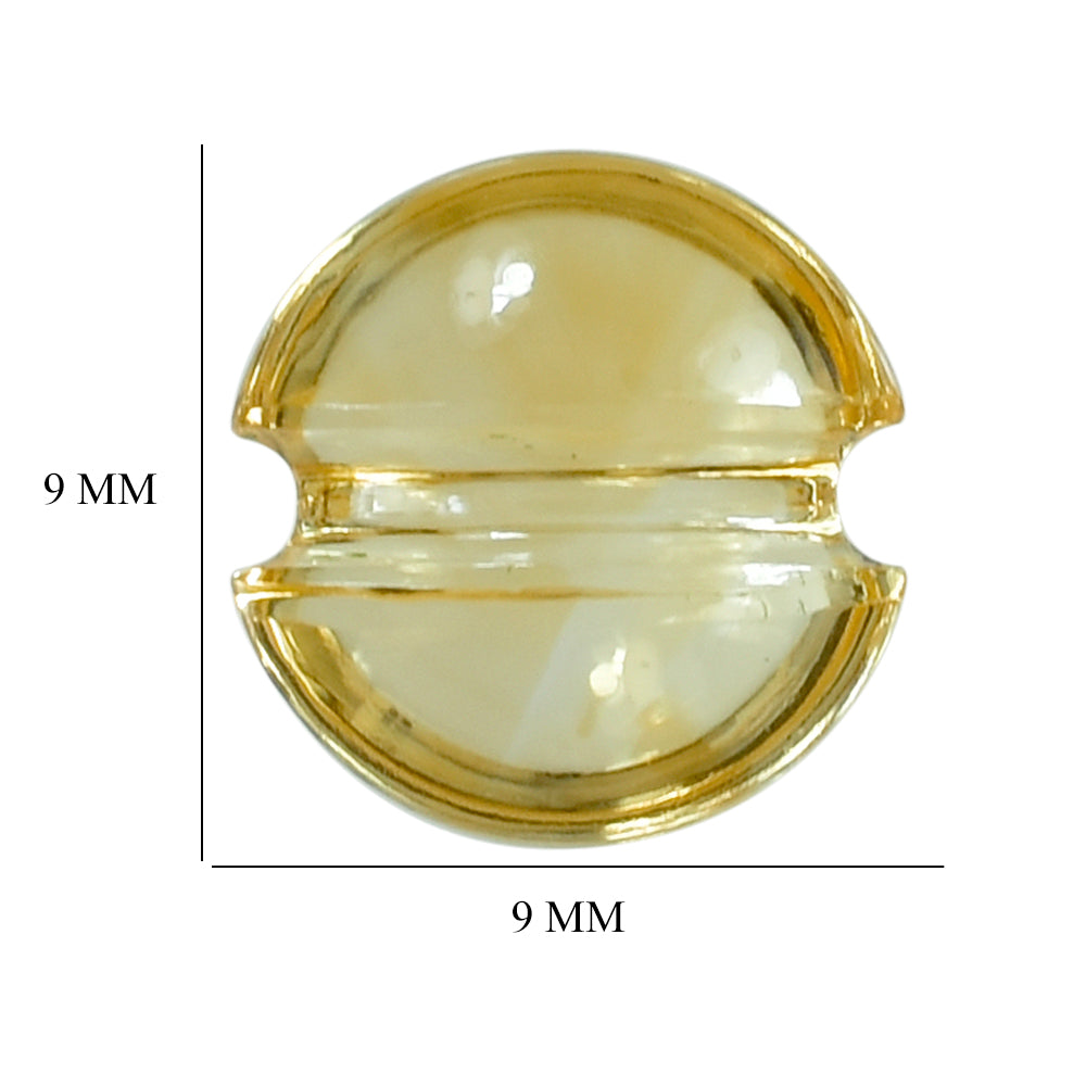 CITRINE (GOLDEN) LENTIL ROUND WITH CARVED BELT (DES#25) (C-2) 9MM 2.07 Cts.