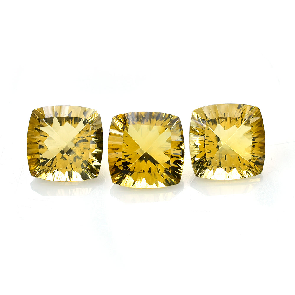 CITRINE (GOLDEN) CONCAVE CUT CUSHION (DES#72) (C-2) 14MM 10.48 Cts.