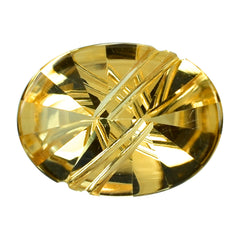 CITRINE (GOLDEN) FLAT BUFFTOP LIGHTENING OVAL (DES#114) (C-2) 20X15MM 12.78 Cts.