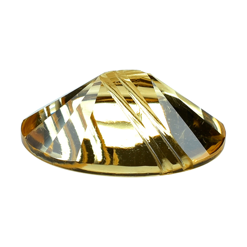 CITRINE (GOLDEN) FLAT BUFFTOP LIGHTENING OVAL (DES#114) (C-2) 20X15MM 12.78 Cts.