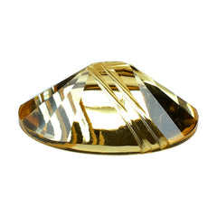 CITRINE (GOLDEN) FLAT BUFFTOP LIGHTENING OVAL (DES#114) (C-2) 20X15MM 12.78 Cts.