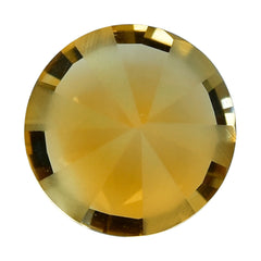 CITRINE (GOLDEN) DIAMOND CUT WITH ONE FACETED POLISH AND ONE SIDE UNPOLISH ROUND (DES#29) 12MM 2.93 Cts.