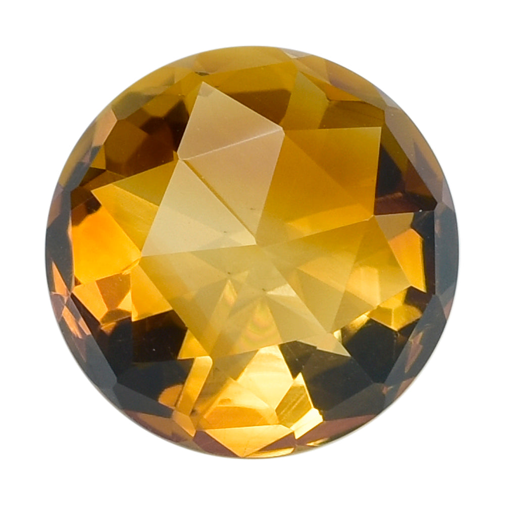 CITRINE (GOLDEN) HIGH DOME ROSE CUT ROUND (DES#17) (COLOR ZONING C-1) 12MM 6.63 Cts.