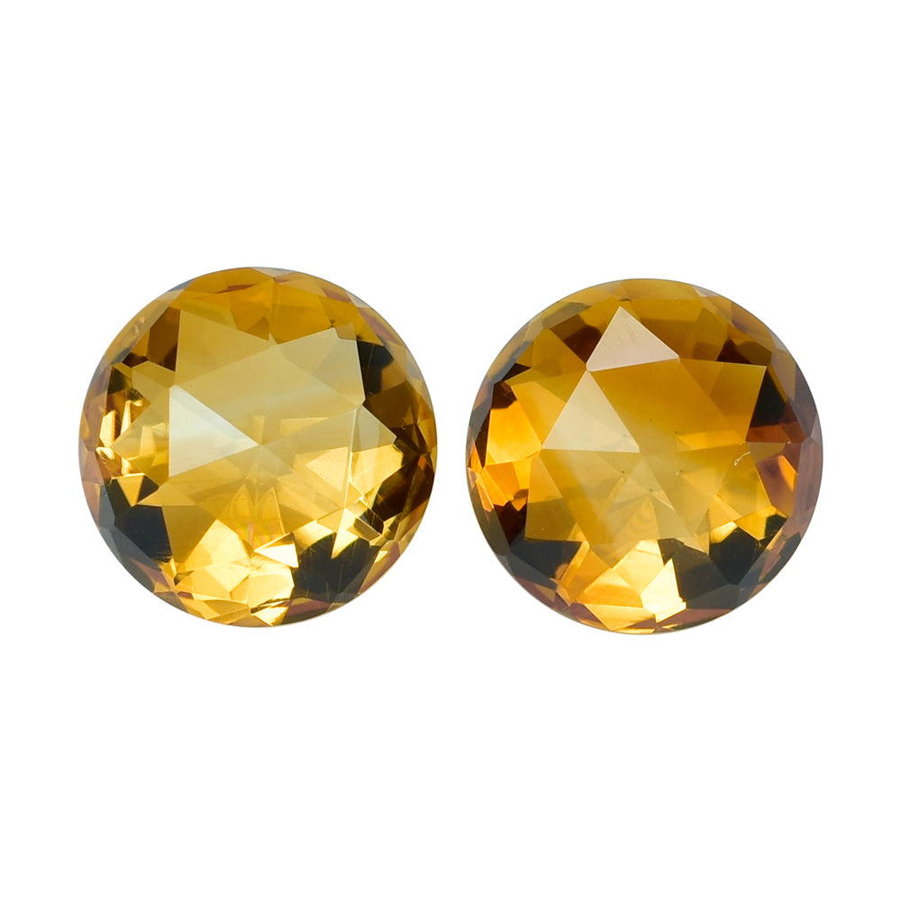 CITRINE (GOLDEN) HIGH DOME ROSE CUT ROUND (DES#17) (COLOR ZONING C-1) 12MM 6.63 Cts.