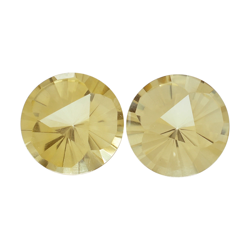 CITRINE (YELLOW) CLUBS TOP ROUND (DES#93) (C-4) 12MM 5.25 Cts.