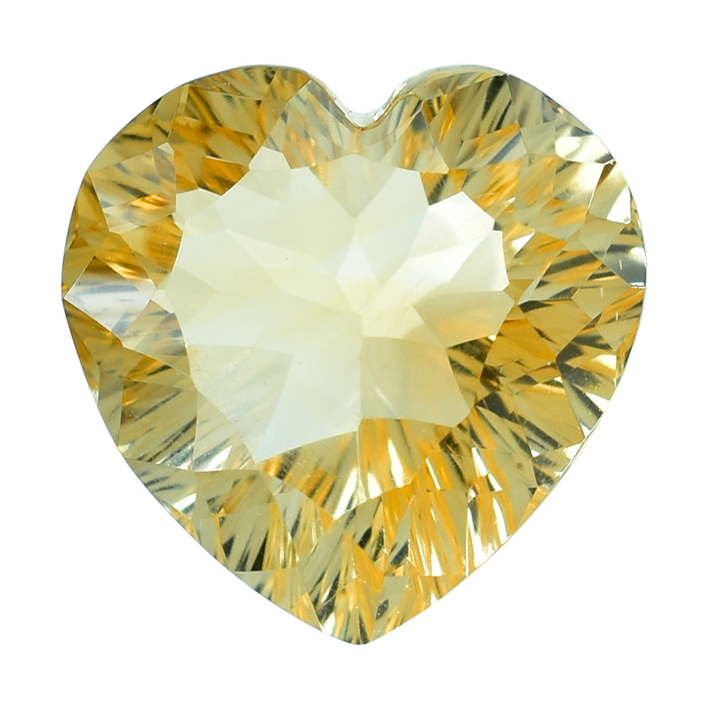 CITRINE (YELLOW) CONCAVE CUT HEART (DES#79) (C-3) 12MM 6.05 Cts.