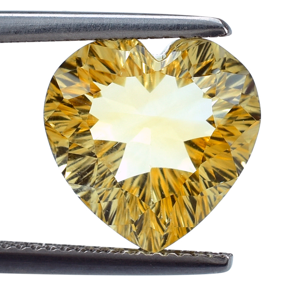 CITRINE (YELLOW) CONCAVE CUT HEART (DES#79) (C-3) 12MM 6.05 Cts.