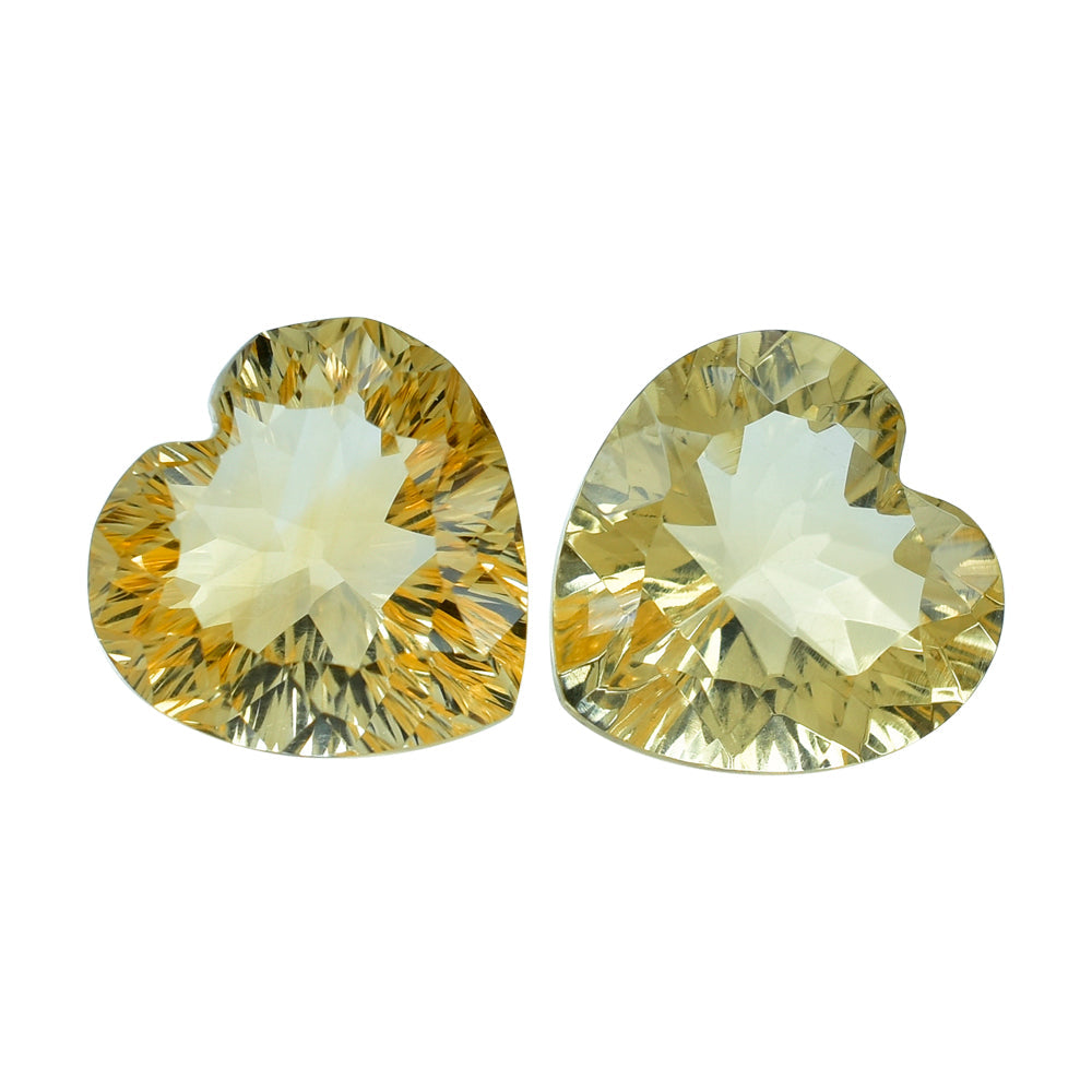 CITRINE (YELLOW) CONCAVE CUT HEART (DES#79) (C-3) 12MM 6.05 Cts.
