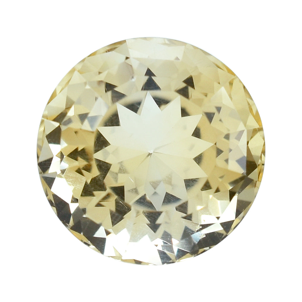 CITRINE (YELLOW) PORTUGUESE CUT ROUND (DES#34) (C-4) 12MM 8.03 Cts.