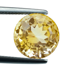 CITRINE (YELLOW) PORTUGUESE CUT ROUND (DES#34) (C-4) 12MM 8.03 Cts.
