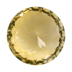 CITRINE (YELLOW) CONCAVE CUT ROUND (DES#46) (C-3) 15MM 11.13 Cts.