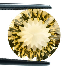 CITRINE (YELLOW) CONCAVE CUT ROUND (DES#46) (C-3) 15MM 11.13 Cts.