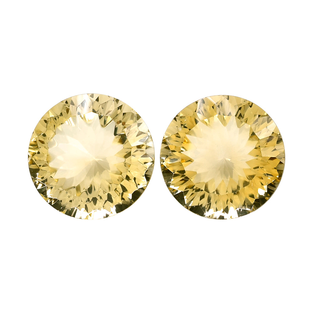 CITRINE (YELLOW) CONCAVE CUT ROUND (DES#46) (C-3) 15MM 11.13 Cts.