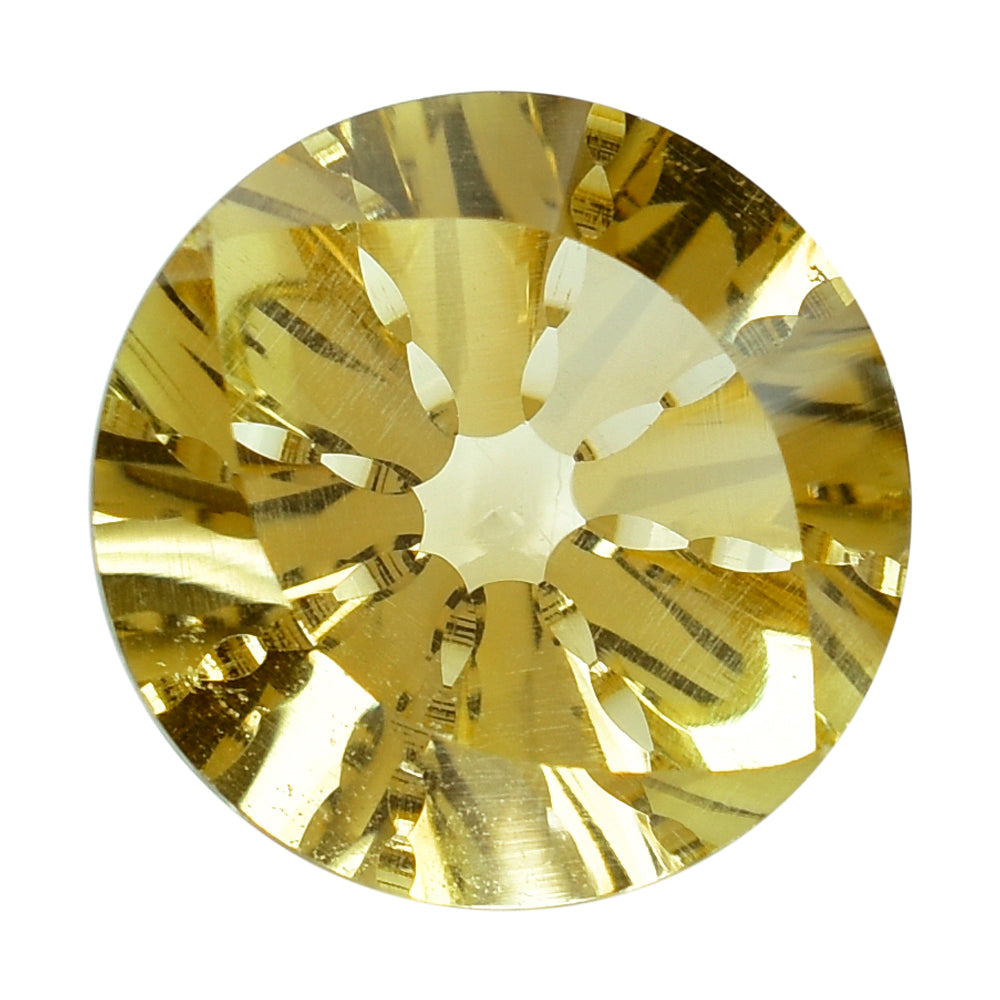 CITRINE (YELLOW) EYE CUT ROUND (DES#89) C-4) 13MM 7.05 Cts.