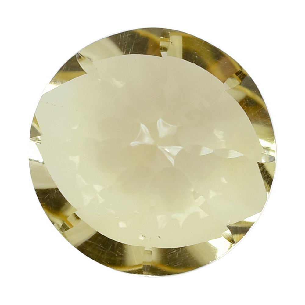 CITRINE (YELLOW) EYE CUT ROUND (DES#89) C-4) 13MM 7.05 Cts.