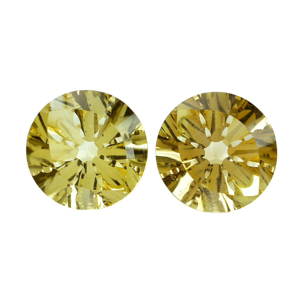 CITRINE (YELLOW) EYE CUT ROUND (DES#89) C-4) 13MM 7.05 Cts.