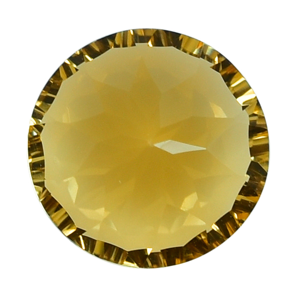 CITRINE (YELLOW) CONCAVE CUT ROUND (DES#45) (C-2) 10MM 3.47 Cts.