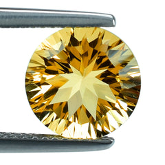 CITRINE (YELLOW) CONCAVE CUT ROUND (DES#45) (C-2) 10MM 3.47 Cts.