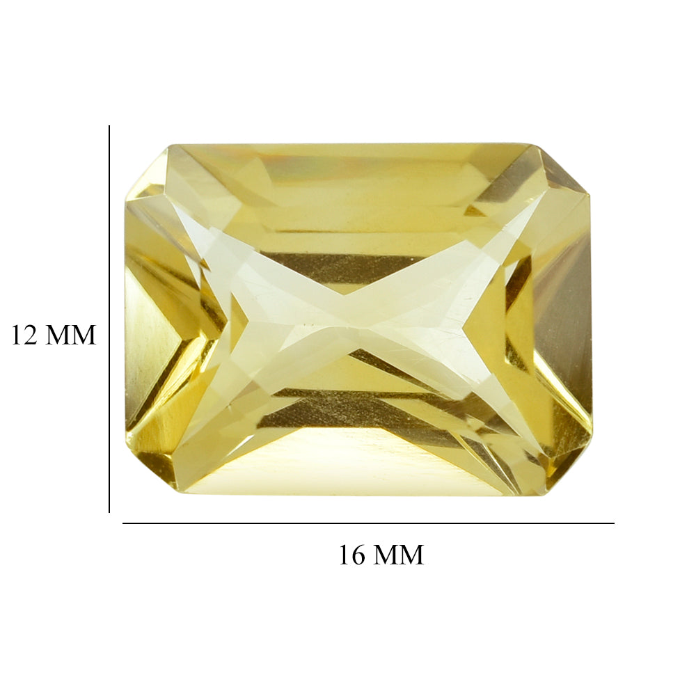 CITRINE (YELLOW) RADIANT CUT WITH OCTAGON TABLE (DES#1) (C-3) 16X12MM 9.67 Cts.