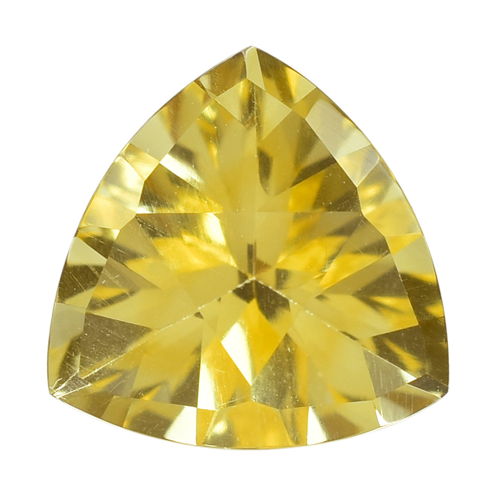 CITRINE (YELLOW) TRAINGLE TOP DIAMOND CUT BACK TRILLION (DES#90) (C-3) 10MM 2.90 Cts.