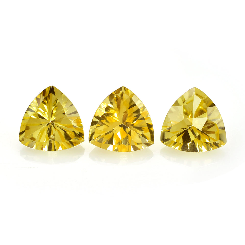 CITRINE (YELLOW) TRAINGLE TOP DIAMOND CUT BACK TRILLION (DES#90) (C-3) 10MM 2.90 Cts.