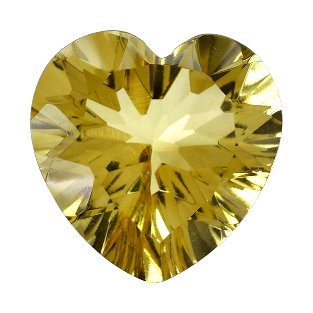 CITRINE (YELLOW) CONCAVE CUT HEART (DES#79) (C-3) 12MM 5.50 Cts.