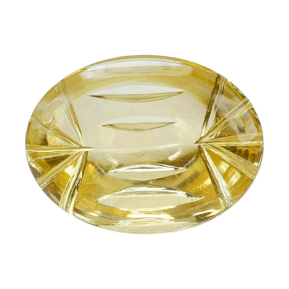 CITRINE (YELLOW) BUFFTOP CONCAVE BACK OVAL (DES#105) (C-3) 16X12MM 8.32 Cts.
