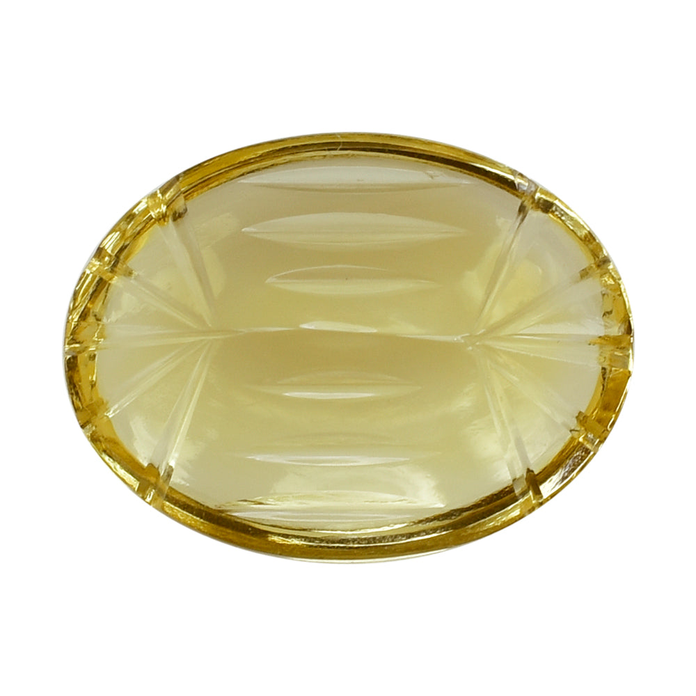 CITRINE (YELLOW) BUFFTOP CONCAVE BACK OVAL (DES#105) (C-3) 16X12MM 8.32 Cts.