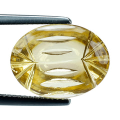CITRINE (YELLOW) BUFFTOP CONCAVE BACK OVAL (DES#105) (C-3) 16X12MM 8.32 Cts.
