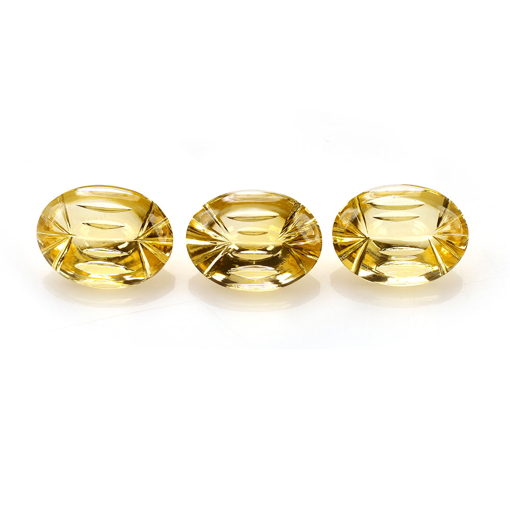 CITRINE (YELLOW) BUFFTOP CONCAVE BACK OVAL (DES#105) (C-3) 16X12MM 8.32 Cts.